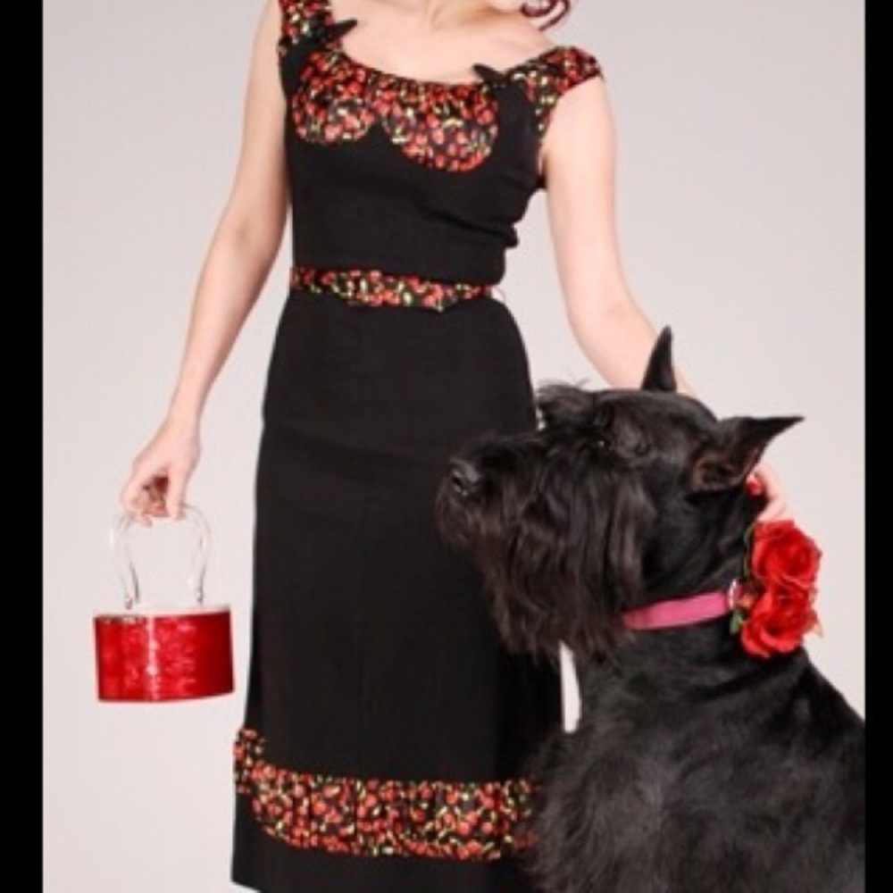 🦄 Bettie Page Bernadette Cherry Dress Medium NWT
